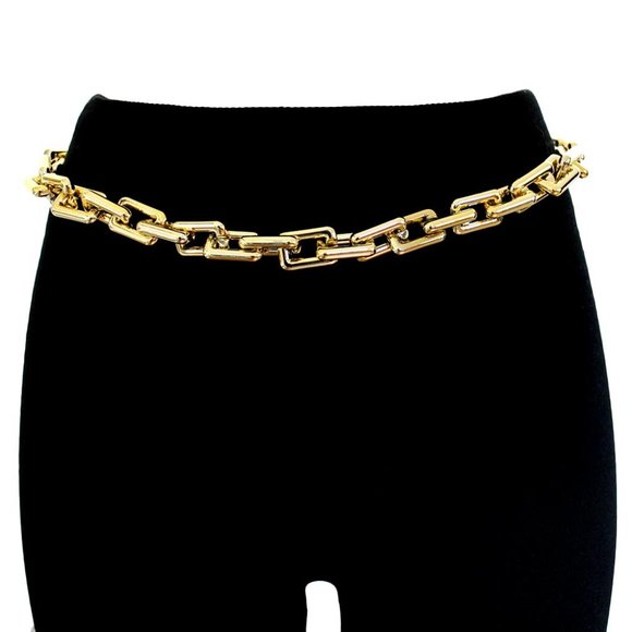Chunky Gold Adjustable Chain Link Waist Statement Belt - Picture 2 of 2